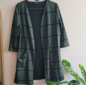Green Plaid Women's Sweater/Blazer
